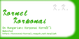 kornel korponai business card